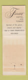 Matchbook Cover - Fairmont Hotel San Francisco CA Dallas New Orleans