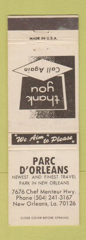 Matchbook Cover - Parc D'Orleans New Orleans LA WEAR