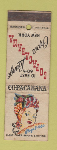 Matchbook Cover - Copacabana New York City girlie WORN