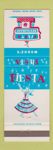 Matchbook Cover - Fiesta Restaurant Moore's Columbus Nashville Madison IN girlie