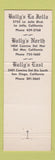 Matchbook Cover - Bully's Prime Rib La Jolla Del Mar San Diego CA WEAR