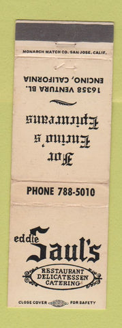 Matchbook Cover - Eddie Saul's Restaurant Encino CA WEAR