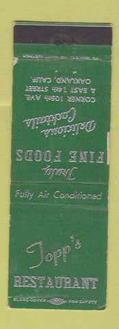 Matchbook Cover - Topp's Restaurant Oakland CA WORN