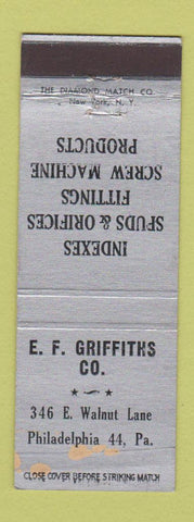 Matchbook Cover - EF Griffiths Fittings Screw Machine Philadelphia PA WEAR