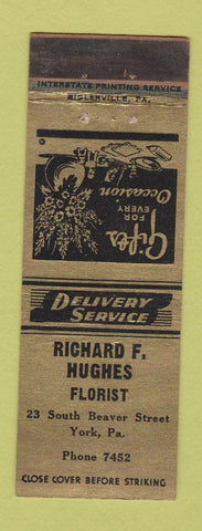 Matchbook Cover - Richard Hughes Flowers York PA WEAR