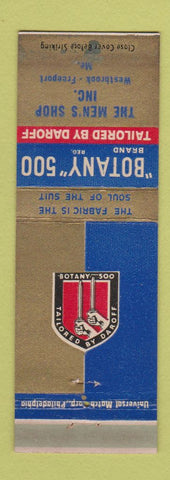 Matchbook Cover - Botany 500 Men's Clothes Westbrook Freeport ME WEAR