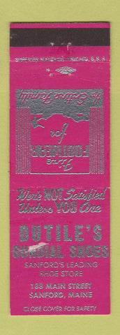 Matchbook Cover - Dutile's Sundial Shoes Sanford ME WEAR