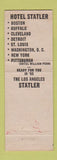 Matchbook Cover Hotel Statler Washington DC Pittsburgh Cleveland Boston Buffalo
