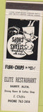 Matchbook Cover - Elite Restaurant Banff Alberta