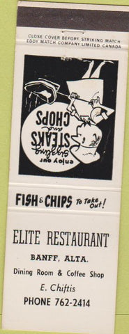 Matchbook Cover - Elite Restaurant Banff Alberta