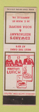 Matchbook Cover - Edward's Restaurant Annville PA WEAR