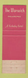 Matchbook Cover - Warwick Hotel Philadelphia PA Kirkeby