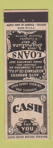 Matchbook Cover - Auto Brokers Acceptance Chicago IL