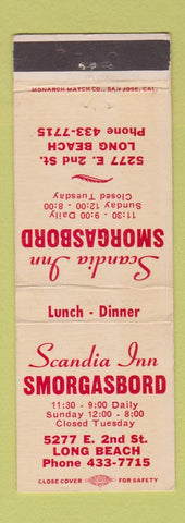 Matchbook Cover - Scandia Inn Smorgasbord Long Beach CA