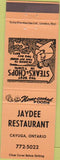 Matchbook Cover - Jaydee Restaurant Cayuga ON