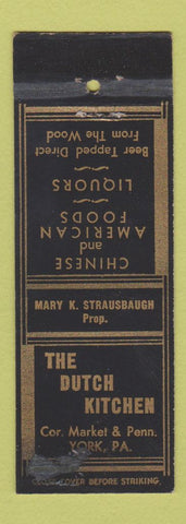 Matchbook Cover - The Dutch Kitchen York PA WORN