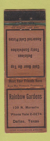 Matchbook Cover - Rainbow Gardens Dallas TX WEAR