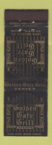Matchbook Cover - Golden Gate Grill Denver Colorado