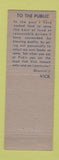 Matchbook Cover - Vick's D'Lish Foods Dallas TX
