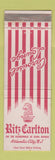 Matchbook Cover - Ritz Carlton Hotel Atlantic City NJ WEAR