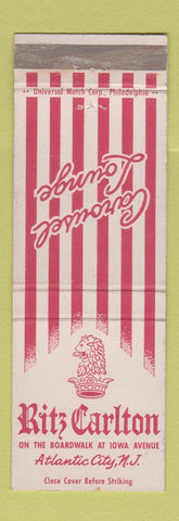 Matchbook Cover - Ritz Carlton Hotel Atlantic City NJ WEAR