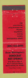 Matchbook Cover - Democrat Hot Springs Bakersfield CA WEAR