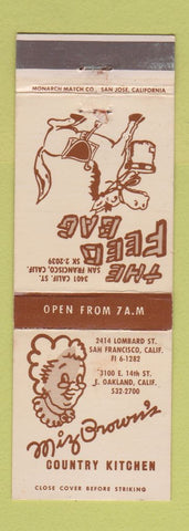 Matchbook Cover - Miz Brown's Country Kitchen Feed Bag Oakland San Francisco CA