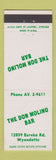 Matchbook Cover - Don Molino Bar Wyandotte MI
