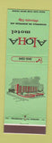 Matchbook Cover - Aloha Motel Atlantic City NJ