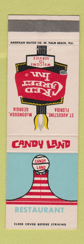 Matchbook Cover - Red Carpet Inn St Augustine FL McDonough GA Candy Land