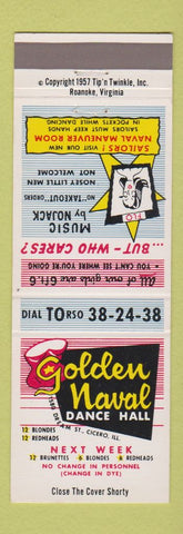 Matchbook Cover - Golden Naval Dance Hall Cicero IL girlie GAG JOKE