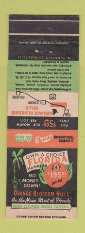Matchbook Cover - Orange Blossom Hills Real Estate FL Ocala Offer