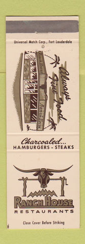 Matchbook Cover - Ranch House Restaurant Fort Lauderdale Pompano Beach FL
