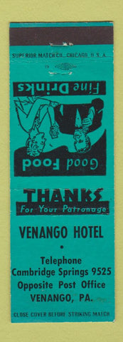 Matchbook Cover - Venango Hotel PA