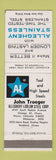 Matchbook Cover - Allegheny Ludlum Steel Chicago Rockford IL