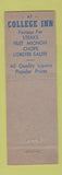 Matchbook Cover - College Inn Milford CT