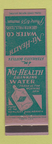 Matchbook Cover - Nu Health Water Wichita Falls TX