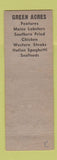 Matchbook Cover - Green Acres Restaurant Caribou ME
