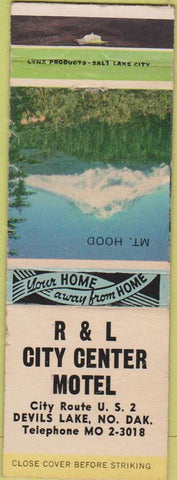 Matchbook Cover - R and L City Center Motel Devils Lake ND CREASE