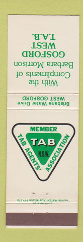 Matchbook Cover - TAB Agents Association West Gosford Australia