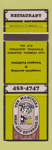Matchbook Cover - The Manitoba Meat and Beverage Winnipeg MB