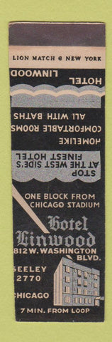 Matchbook Cover - Hotel Linwood Chicago IL MISCUT SAMPLE