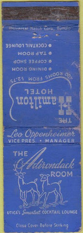 Matchbook Cover - Hamilton Hotel NO TOWN WORN
