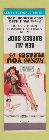 Matchbook Cover - Bel Ali Barber Shop Ben Ali CA pinup