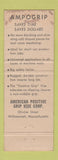 Matchbook Cover - Ampogrip Gripping Fixtures Willimansett MA