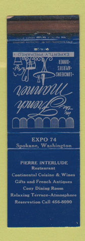 Matchbook Cover - Pierre Interlude Restaurant Spokane WA