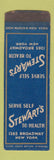Matchbook Cover - Stewart's New York City SAMPLE WEAR