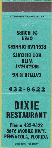 Matchbook Cover - Dixie Restaurant Pensacola FL