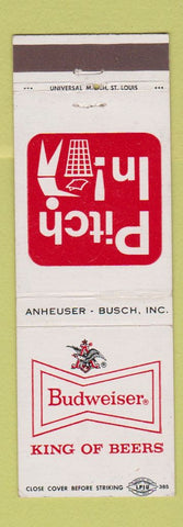 Matchbook Cover - Budweiser Beer Pitch In Don't Litter