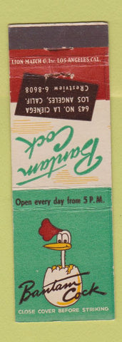 Matchbook Cover - Bantam Cock Los Angeles CA